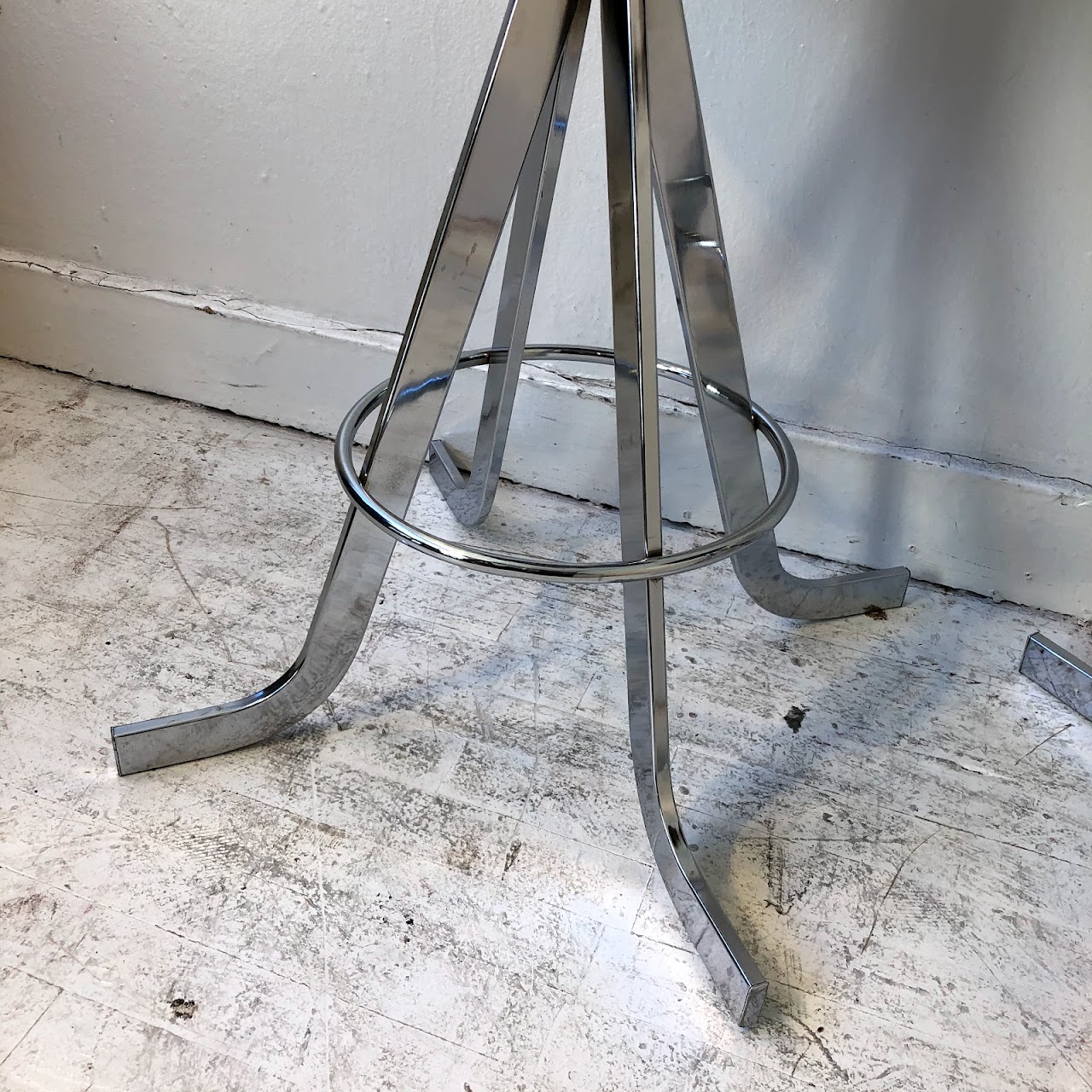 Mid-Century Steel Stool Pair #1