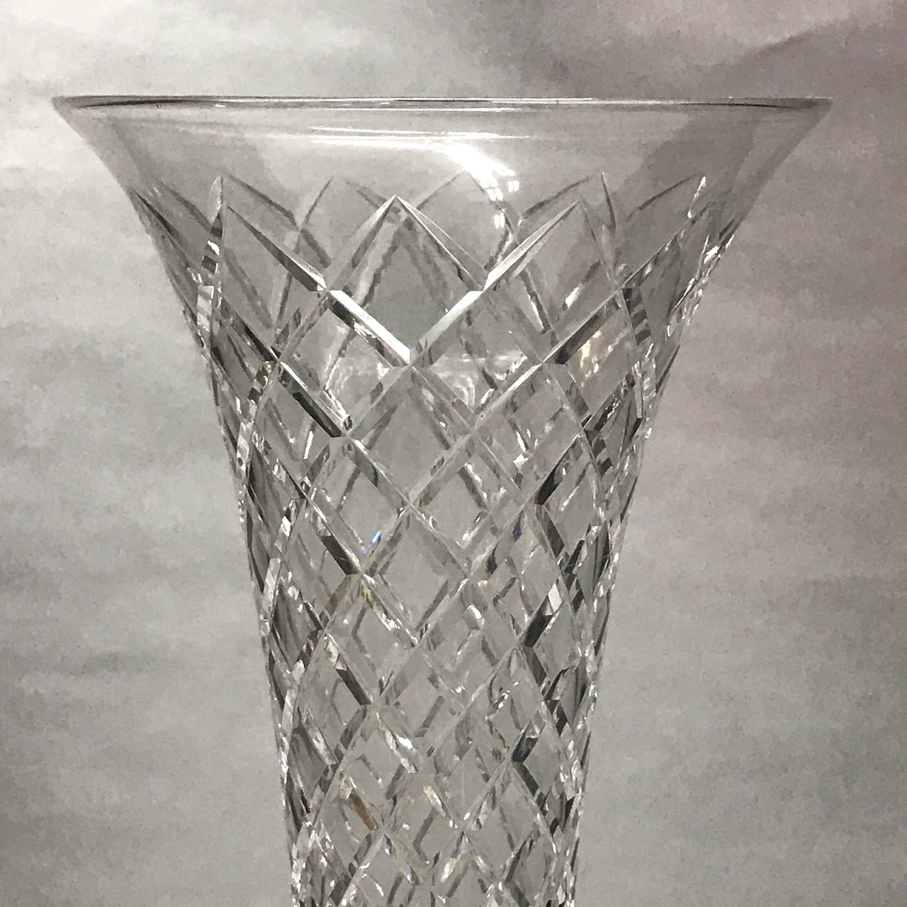 Sterling Silver and Glass Trumpet Vase