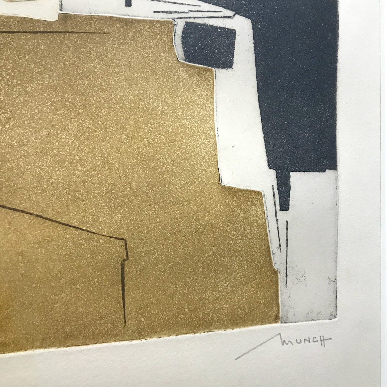 Bernard Munch Signed Aquatint Etching