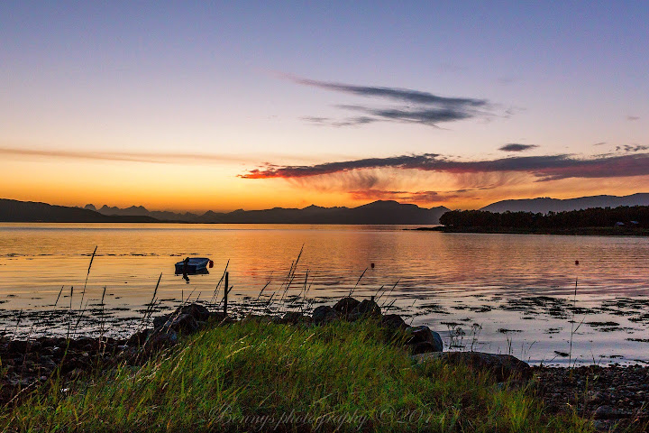 Sunset at Bogan, Sortland, Northern Norway. Photographer Benny Høynes