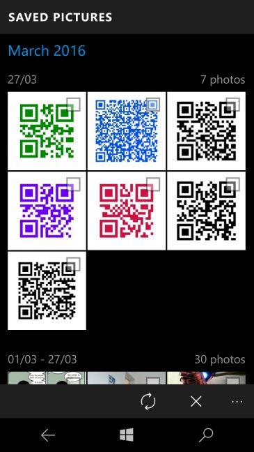 앱, qr, 코드, 바코드, 스캐너, Windows 10 Mobile