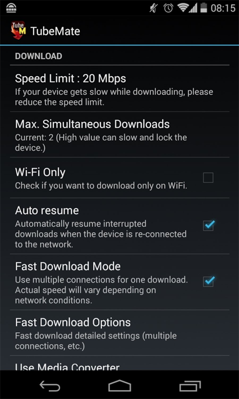TubeMate Screen 2