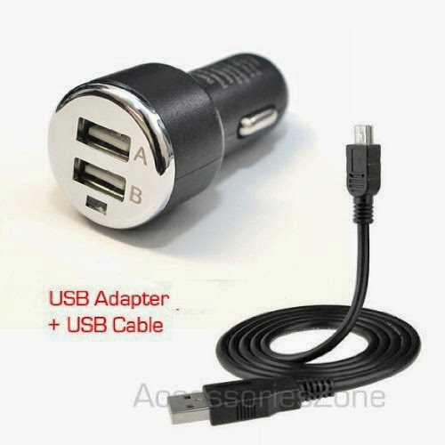  Life-Tech Dual Ports USB Car Charger Adapter + USB Charging/Data Cable For GoPro Hero 2 HD / Hero 3 HD