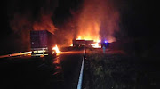 Some of the trucks petrol bombed in Gauteng on Thursday night.