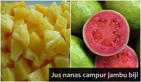 Jus Buah Nanas campur Jambu Merah