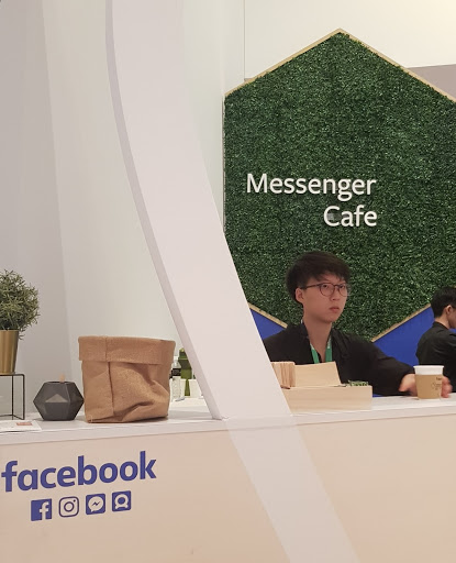 Facebook encouraged visitors to order coffee by chatbot.