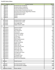 Freshfit Eatery menu 1