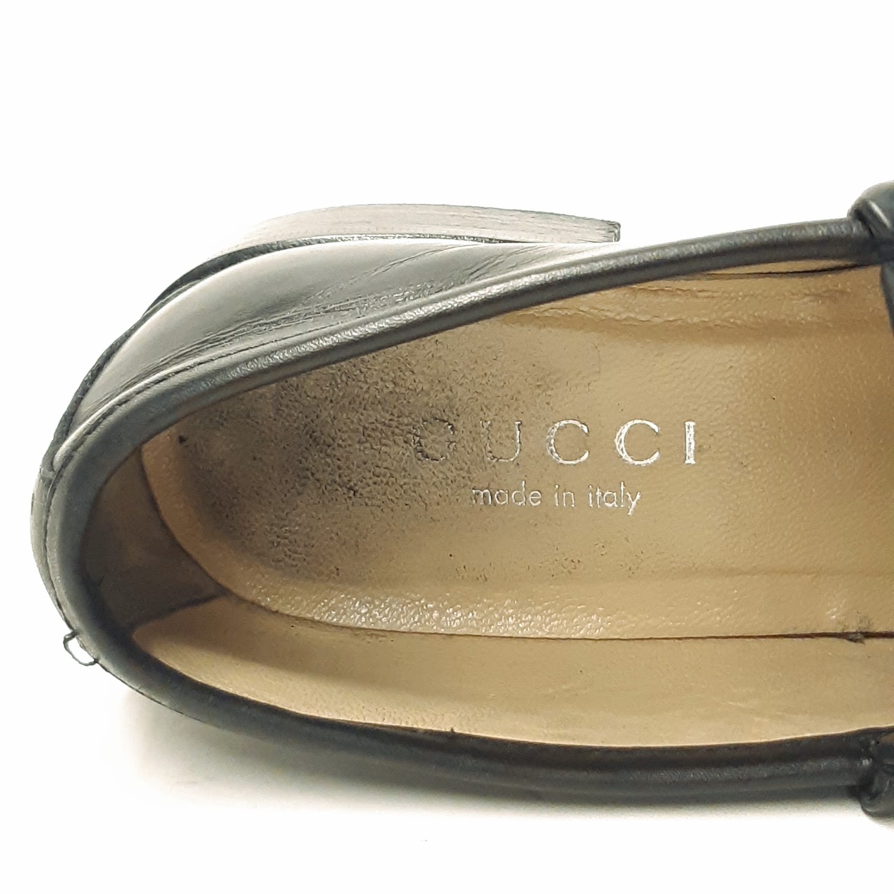 Gucci Black Leather Horsebit Loafers