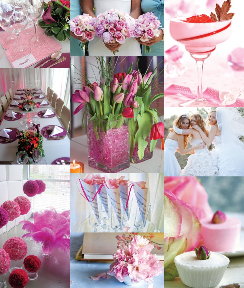 pink winter wedding