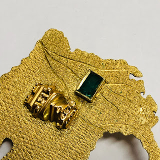 18K Gold and Stone Colombia Brooch