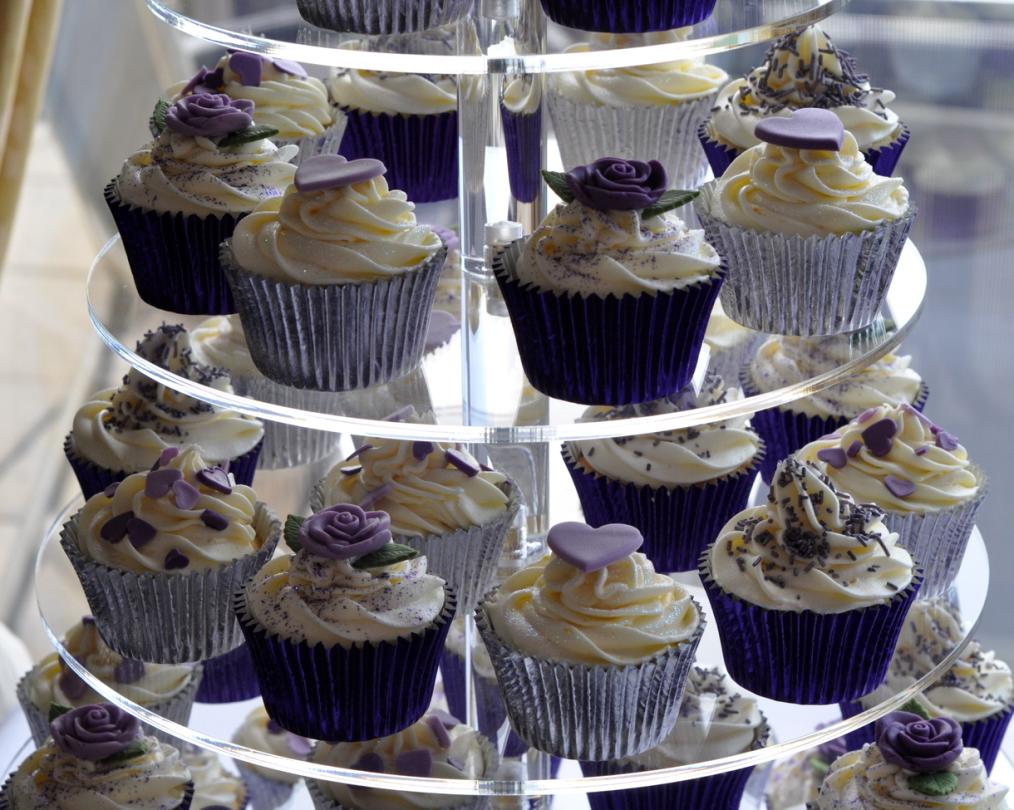 Purple Wedding Cupcake Tower