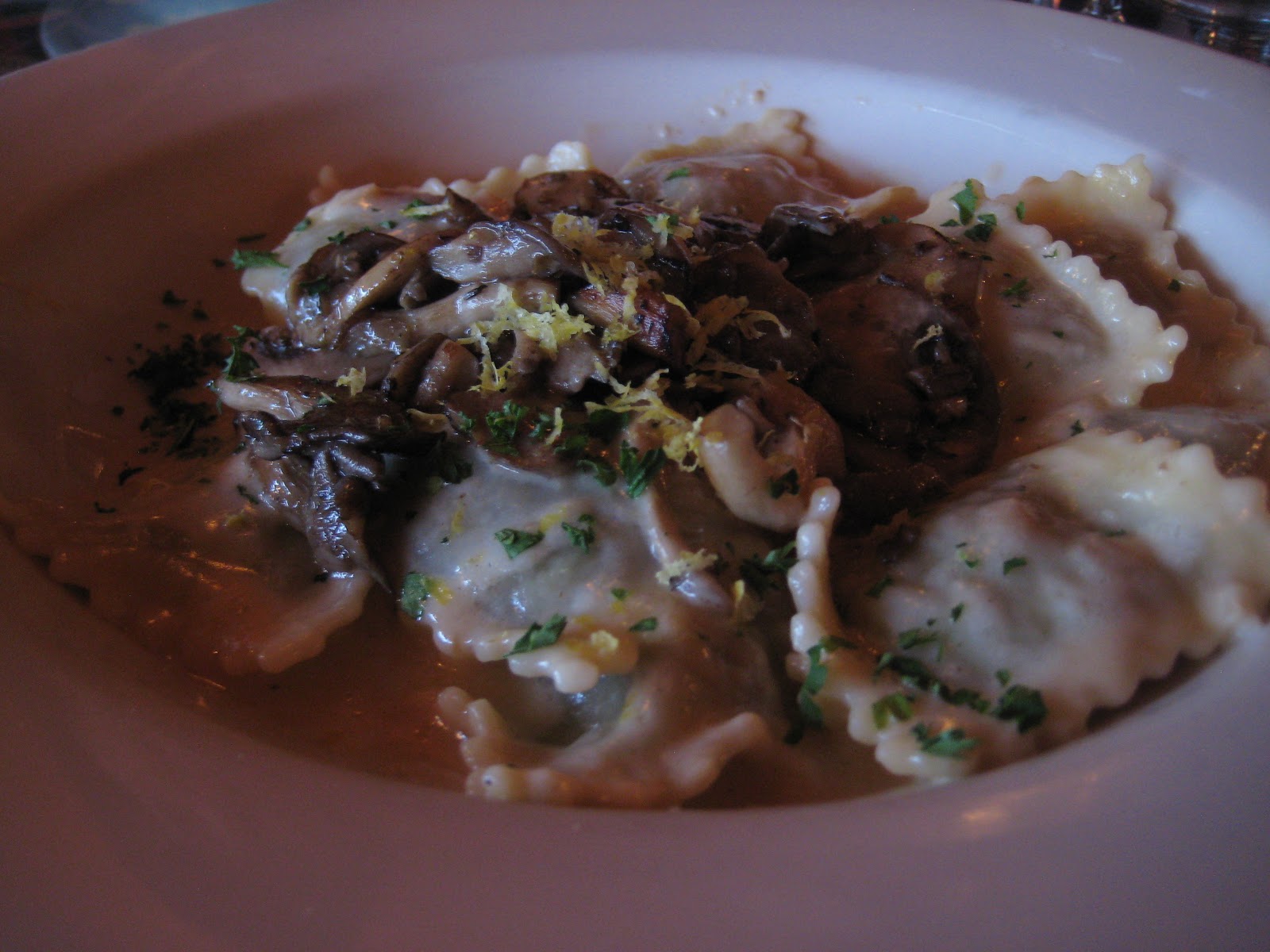 Twilight Escape With Mushroom Ravioli dine & devour