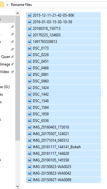 ต้องการเปลี่ยนชื่อไฟล์ทั้งหมดที่มีอยู่ในโฟลเดอร์ ให้กดปุ่ม Ctrl + A