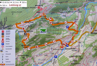 Wanderkarte Gunzesried Mittag Allgäu