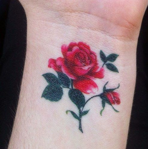 rose tattoos on wrist