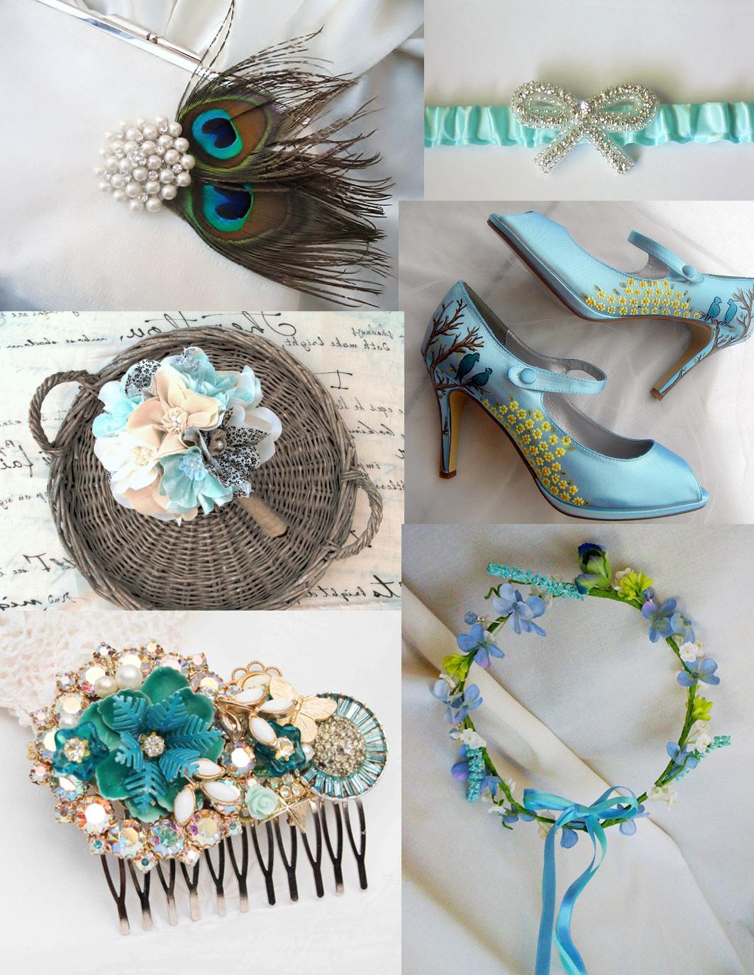 blue wedding items from Etsy