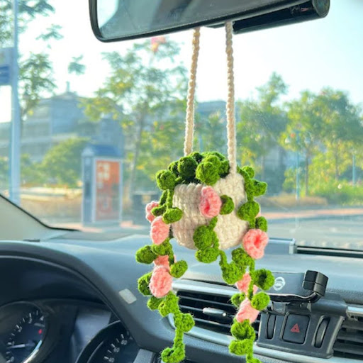 Title 20, Car Plant Decoration Knitting Wool, add a touch...