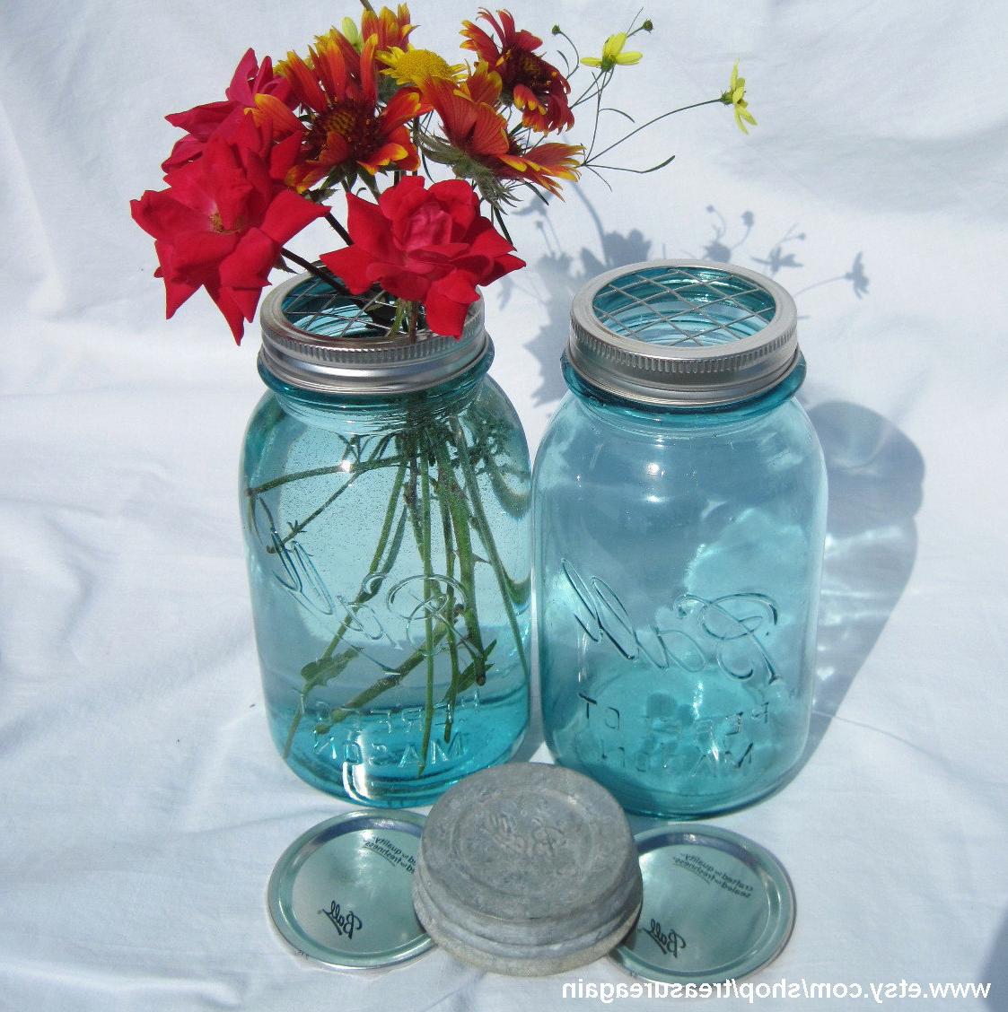 Mason Jar Vase Flower Frog