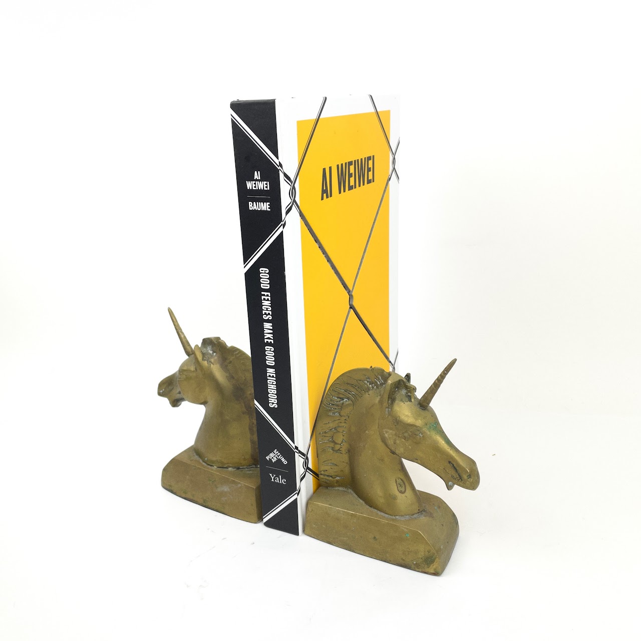 Brass Unicorn Bookends