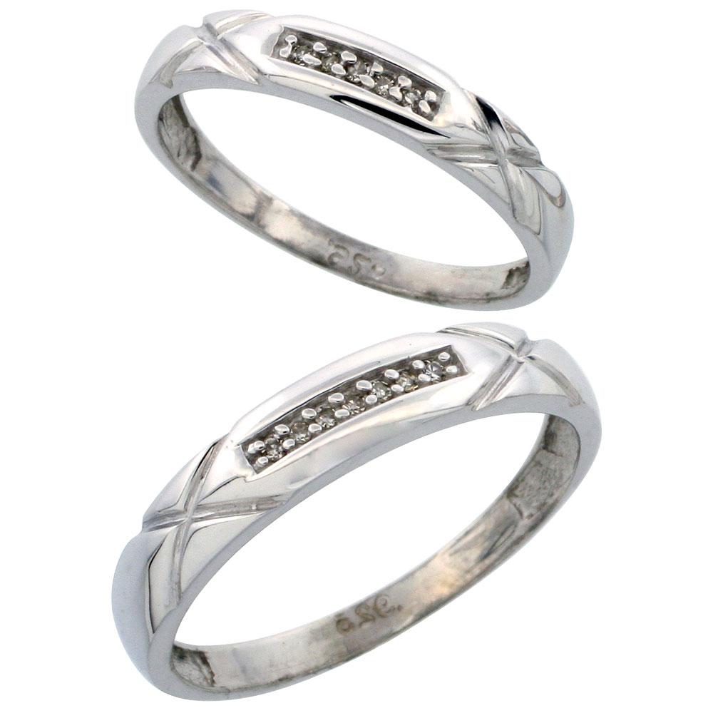 Diamond Wedding Band Set,