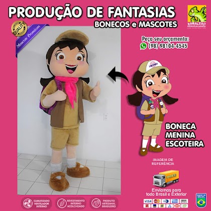 MASCOTE - Fantasia de Menina Escoteira - Boneca