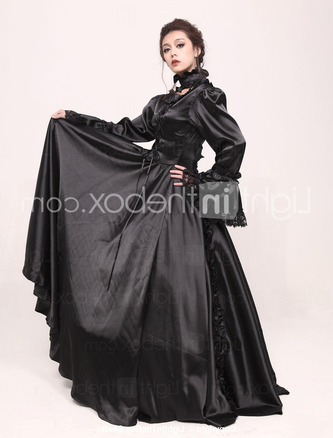 Long Sleeve Floor-length Black