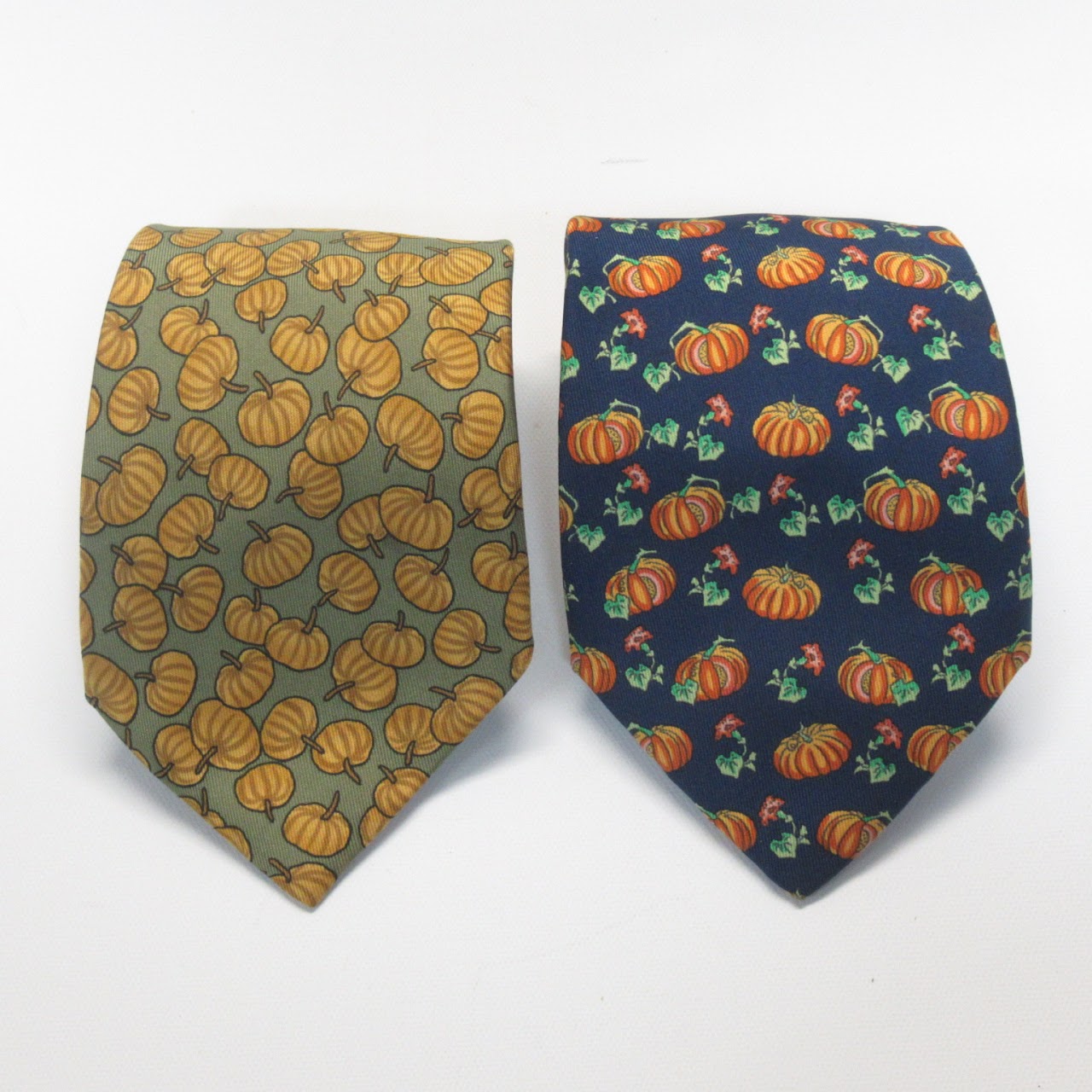 Hermès Pumpkin Tie Pair