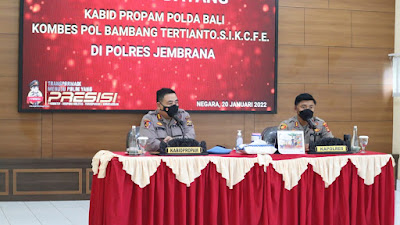 Penekanan Kabid Propam Polda Bali Saat Melakukan Kunjungan ke Polres Jembrana