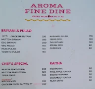 Aroma Fine Dine menu 1