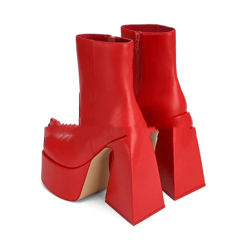 Title 4, Zapatos de mujer con tacón grueso cuadrado y ma...