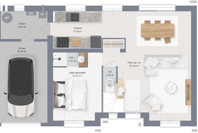  Vente Terrain + Maison - Terrain : 624m² - Maison : 105m² à Douvres-la-Délivrande (14440) 