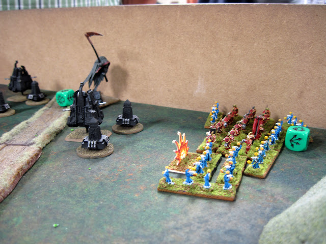 Chris O's Necron's tangle with the Coach's Black Legion.