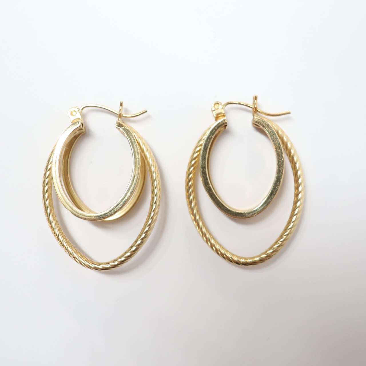 14K Gold Triple Hoop Earrings