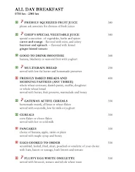 Buzz : The Gateway Resort menu 1