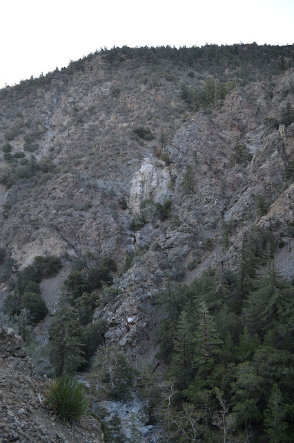 sping in a far cliff wall