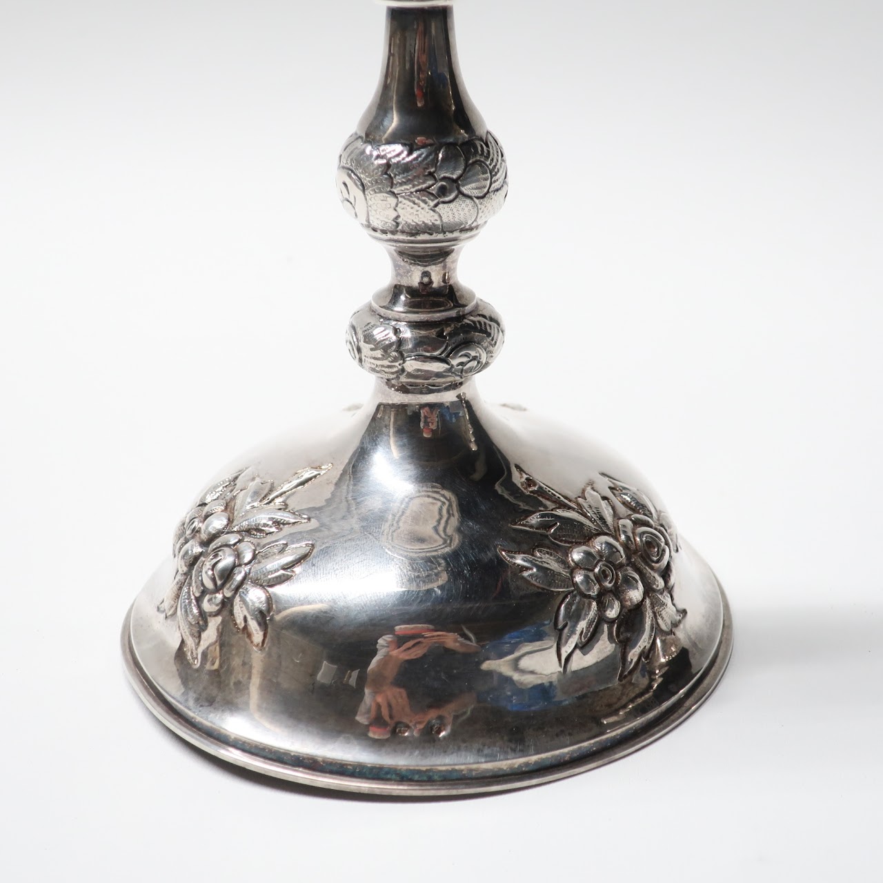 12.5" 800 Silver Austrian Repoussé Candlestick Pair