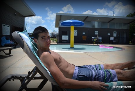 Relaxing at the pool