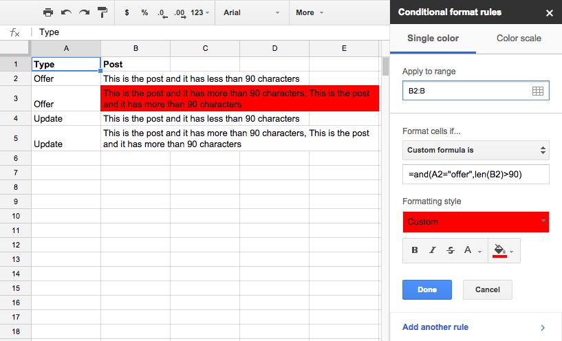 conditional formatting based on another cells value google google sheet conditional formatting based on another cell