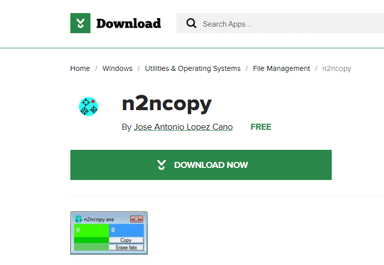 Página de descarga de n2ncopy