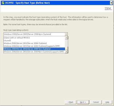 Crear nuevo host en SAN IBM DS3950 para asignar unidad lgica