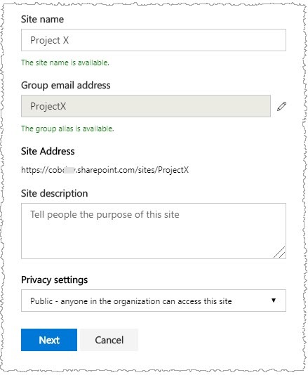 COB site design - form 1