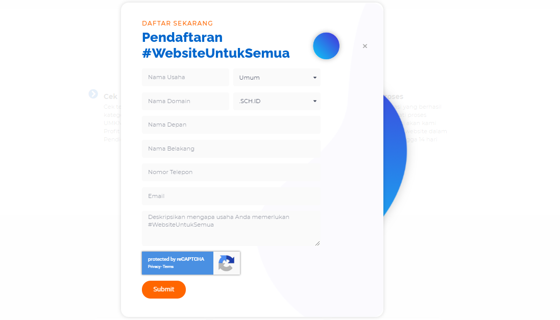 Form Pendaftaran #WebsiteUntukSemua