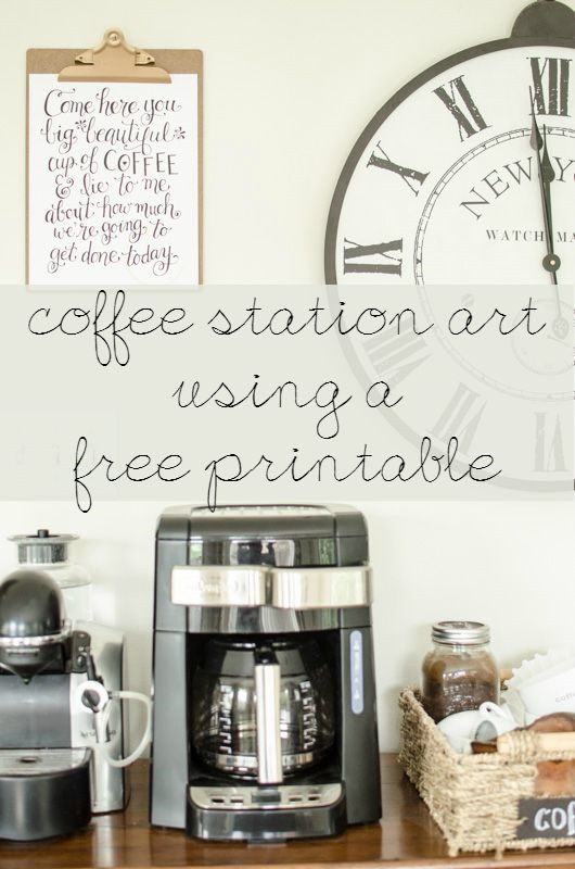 Coffee Station Art from a Free Printable