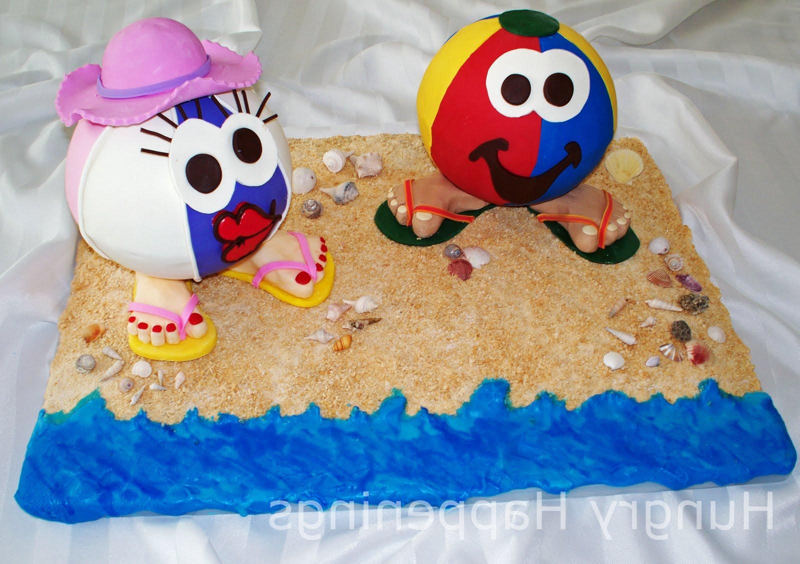 a beach themed cake in