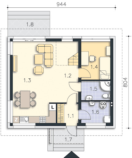 Loreto II DCP304a - Rzut parteru