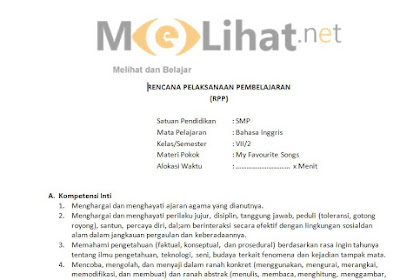 Rpp Bahasa Inggris Smp Kelas 7 Semester 1
