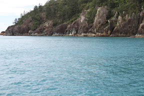 Blue water above the reefs at Luncheon Bay