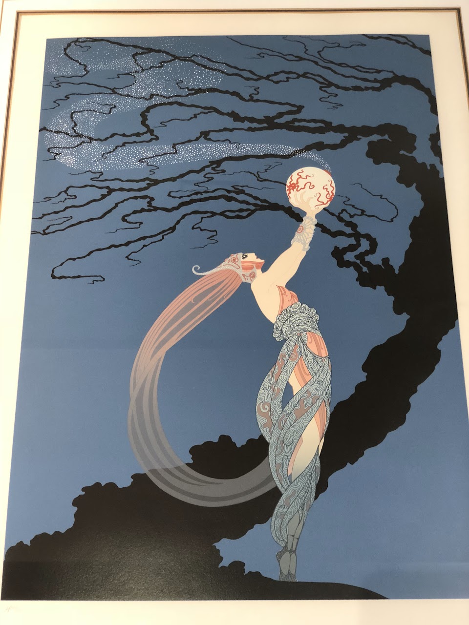 Erte Signed Fireflies Serigraph