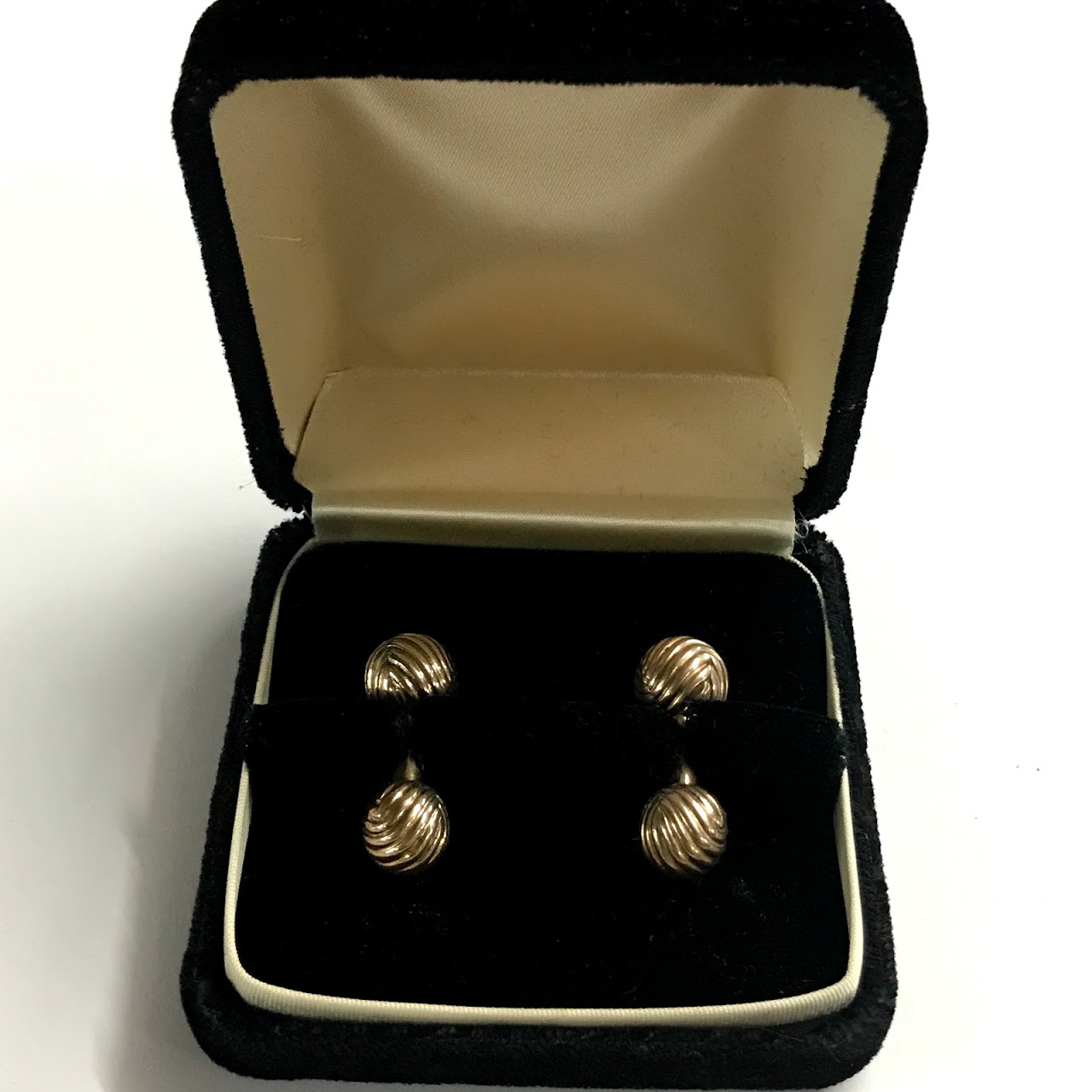 14K Gold Barbell Cufflinks