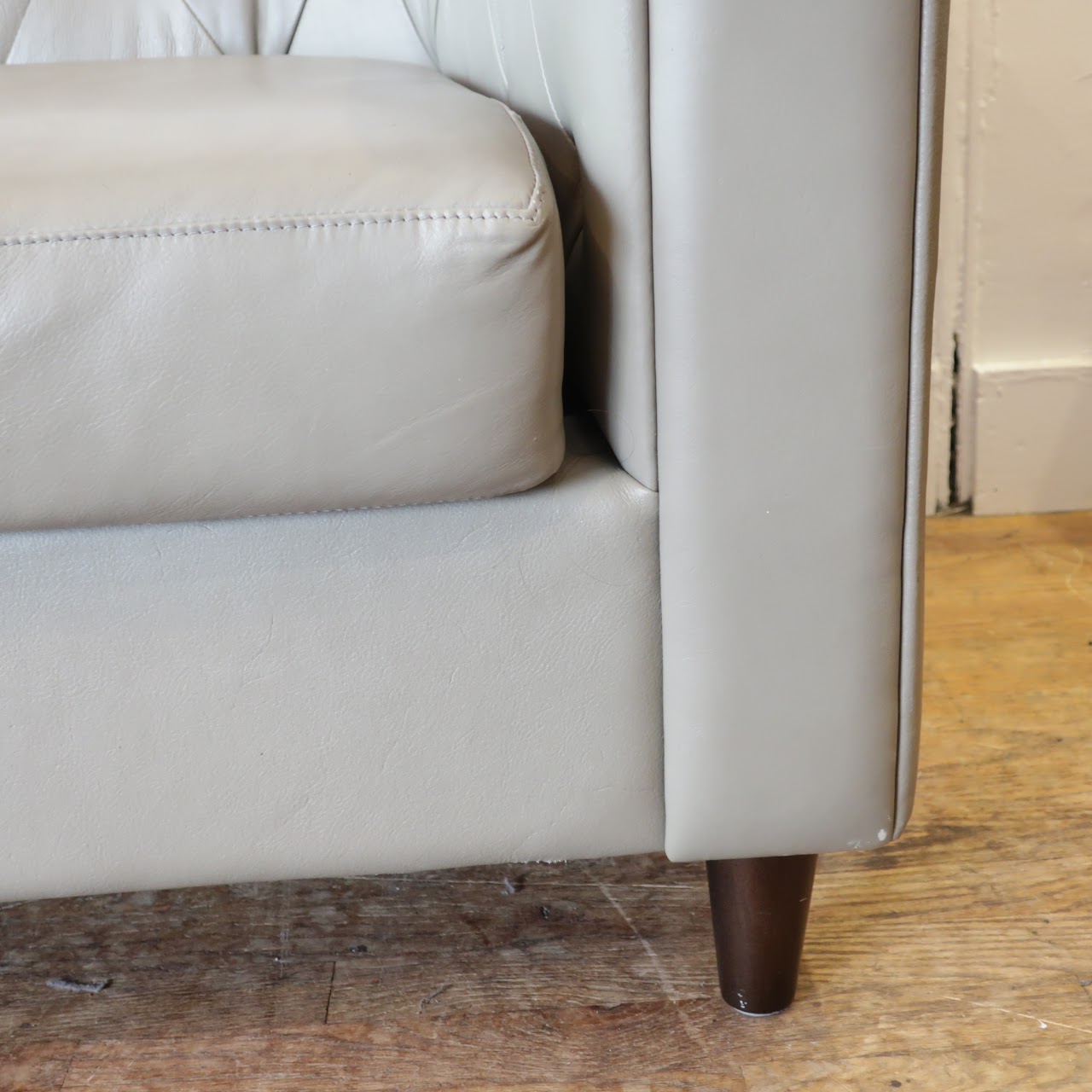 West Elm Chester Tufted Leather Sofa